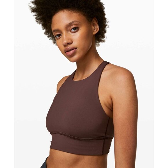 Lululemon Cherry Cola High Neck Medium Support Racerback Activewear Ignite Bra - Picture 3 of 11